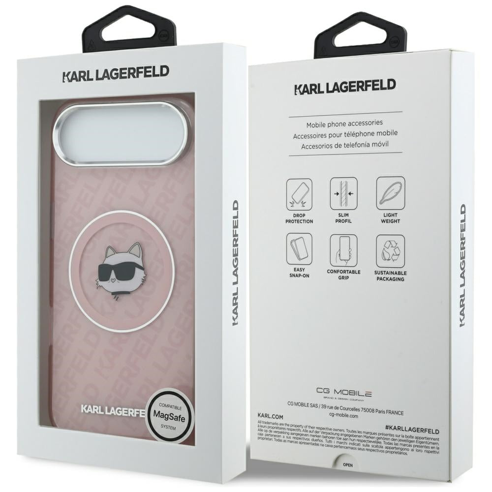 Pouzdro MagSafe pro Apple iPhone 17 Air, Karl Lagerfeld, IML Choupette`s Head, Růžová