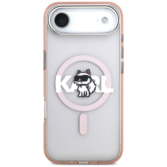 Pouzdro MagSafe pro Apple iPhone 17 Air, Karl Lagerfeld, IML Sketch Logo Choupette, Růžová
