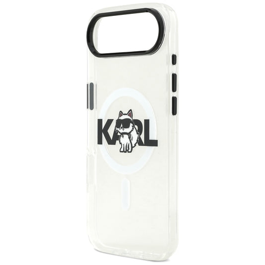 Pouzdro MagSafe pro Apple iPhone 17 Air, Karl Lagerfeld, IML Sketch Logo Choupette, Průhledné