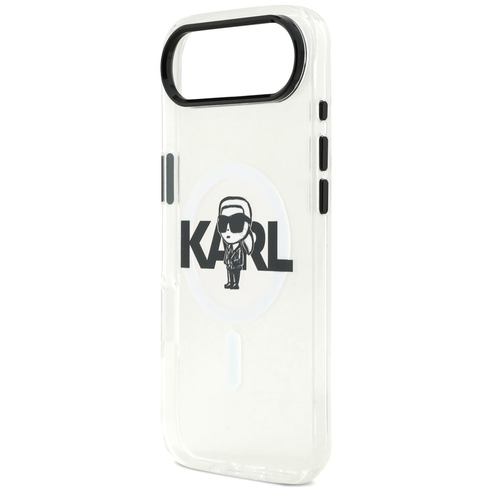 Pouzdro MagSafe pro Apple iPhone 17 Air, Karl Lagerfeld, IML Sketch Logo Karl, Průhledné
