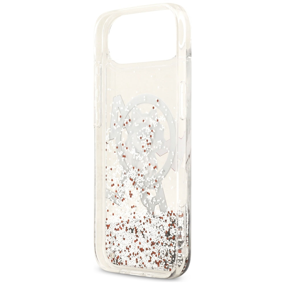 Pouzdro MagSafe pro Apple iPhone 17 Air, Karl Lagerfeld, Liquid Glitter Choupette Logo, Transparentní