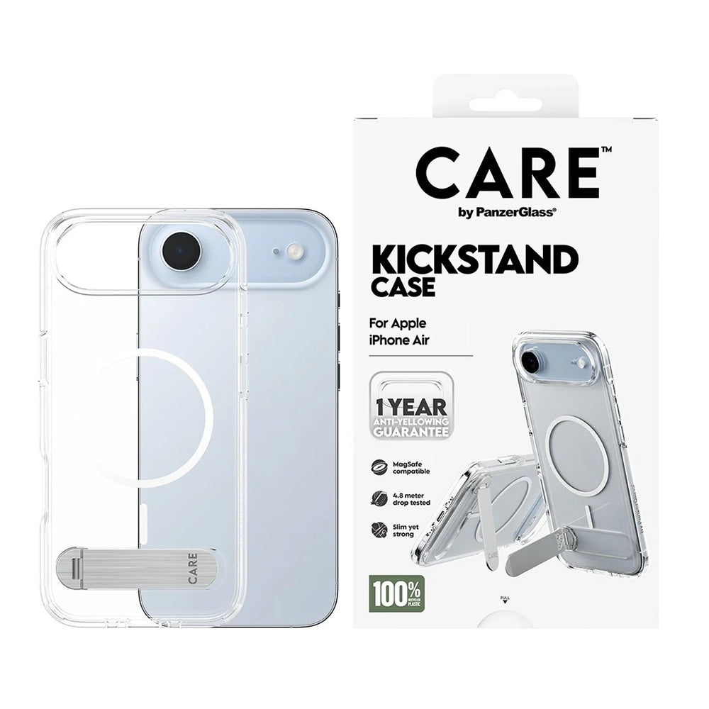 Pouzdro MagSafe pro Apple iPhone 17 Air, PanzerGlass, s funkcí stojánku, průhledné