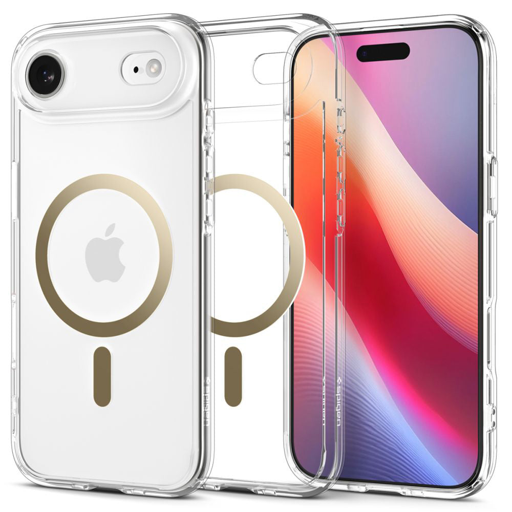 Pouzdro MagSafe pro Apple iPhone 17 Air, Spigen, Ultra Hybrid, Průhledné Zlaté ACS10315