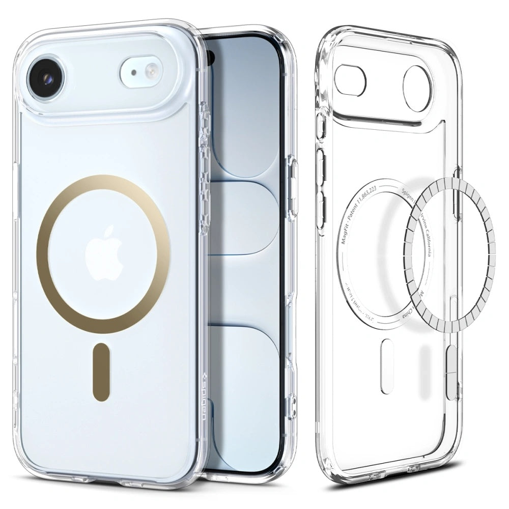 Pouzdro MagSafe pro Apple iPhone 17 Air, Spigen, Ultra Hybrid, Průhledné Zlaté ACS10315