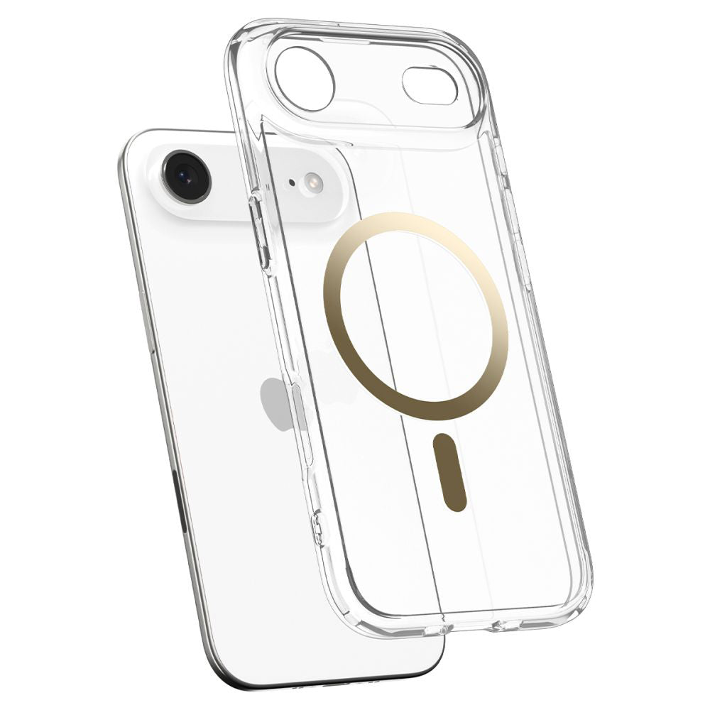 Pouzdro MagSafe pro Apple iPhone 17 Air, Spigen, Ultra Hybrid, Průhledné Zlaté ACS10315