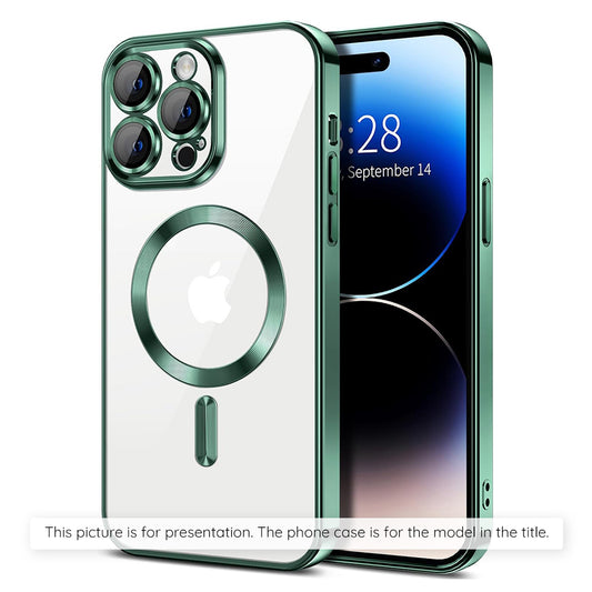Pouzdro MagSafe pro Apple iPhone 17 Air, Techsuit, Luxury Crystal, Tmavě zelená