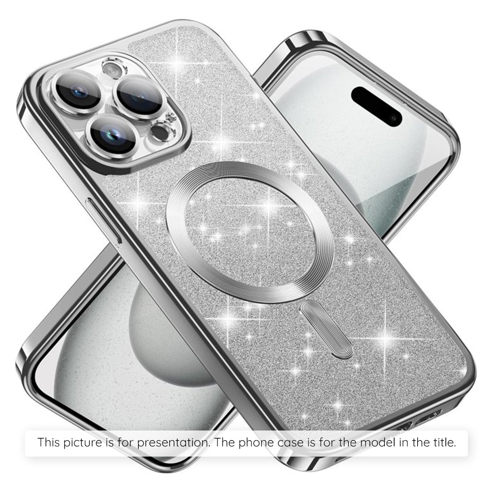 Pouzdro MagSafe pro Apple iPhone 17 Air, Techsuit, Luxury Glitter, Stříbrné
