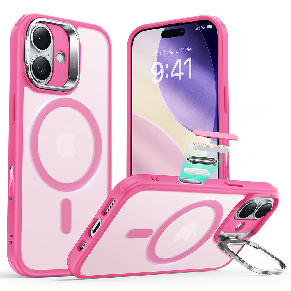 Pouzdro MagSafe pro Apple iPhone 17, ESR, Classic Hybrid Kickstand, Saténově růžové