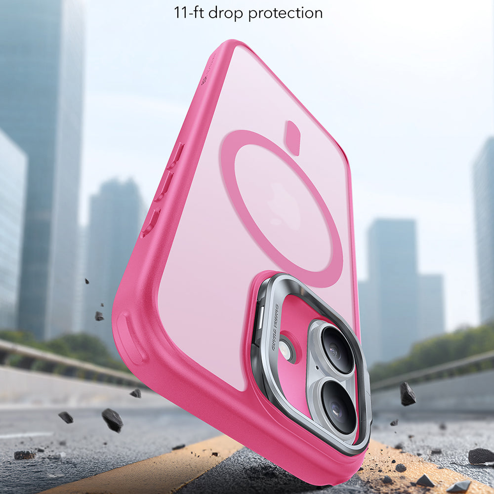 Pouzdro MagSafe pro Apple iPhone 17, ESR, Classic Hybrid Kickstand, Saténově růžové