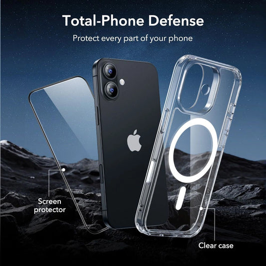 Pouzdro MagSafe pro Apple iPhone 17, ESR, Classic Hybrid se Screen Protector, Průhledné