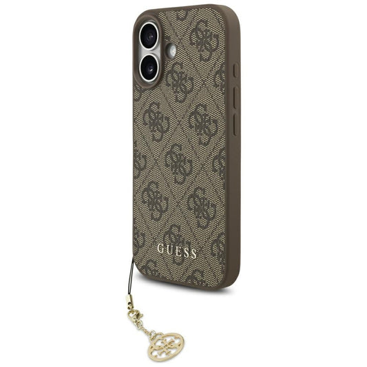 Pouzdro MagSafe pro Apple iPhone 17, Guess, 4G Charm Cradle, hnědé