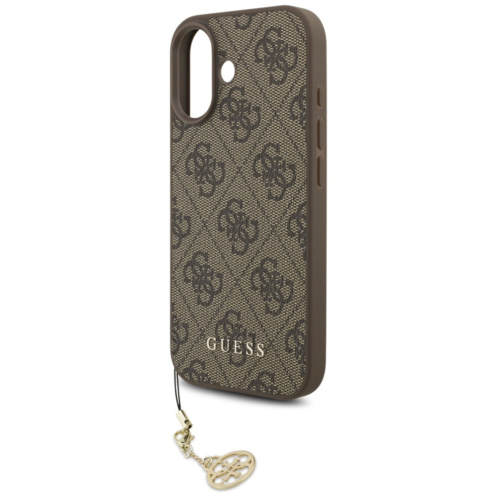 Pouzdro MagSafe pro Apple iPhone 17, Guess, 4G Charm Cradle, hnědé