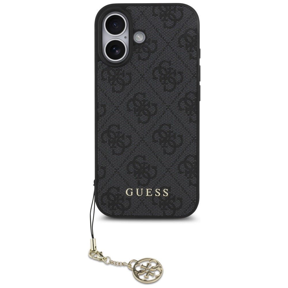 Pouzdro MagSafe pro Apple iPhone 17, Guess, 4G Charm Cradle, Černá