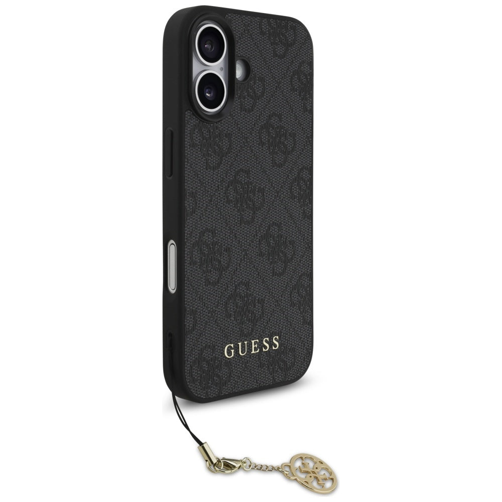 Pouzdro MagSafe pro Apple iPhone 17, Guess, 4G Charm Cradle, Černá