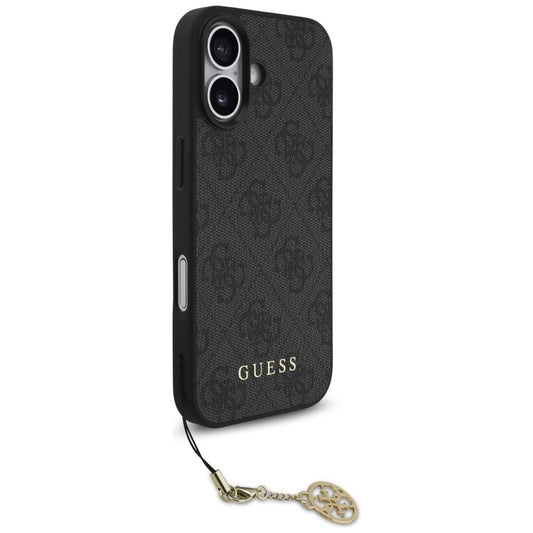 Pouzdro MagSafe pro Apple iPhone 17, Guess, 4G Charm Cradle, Černá