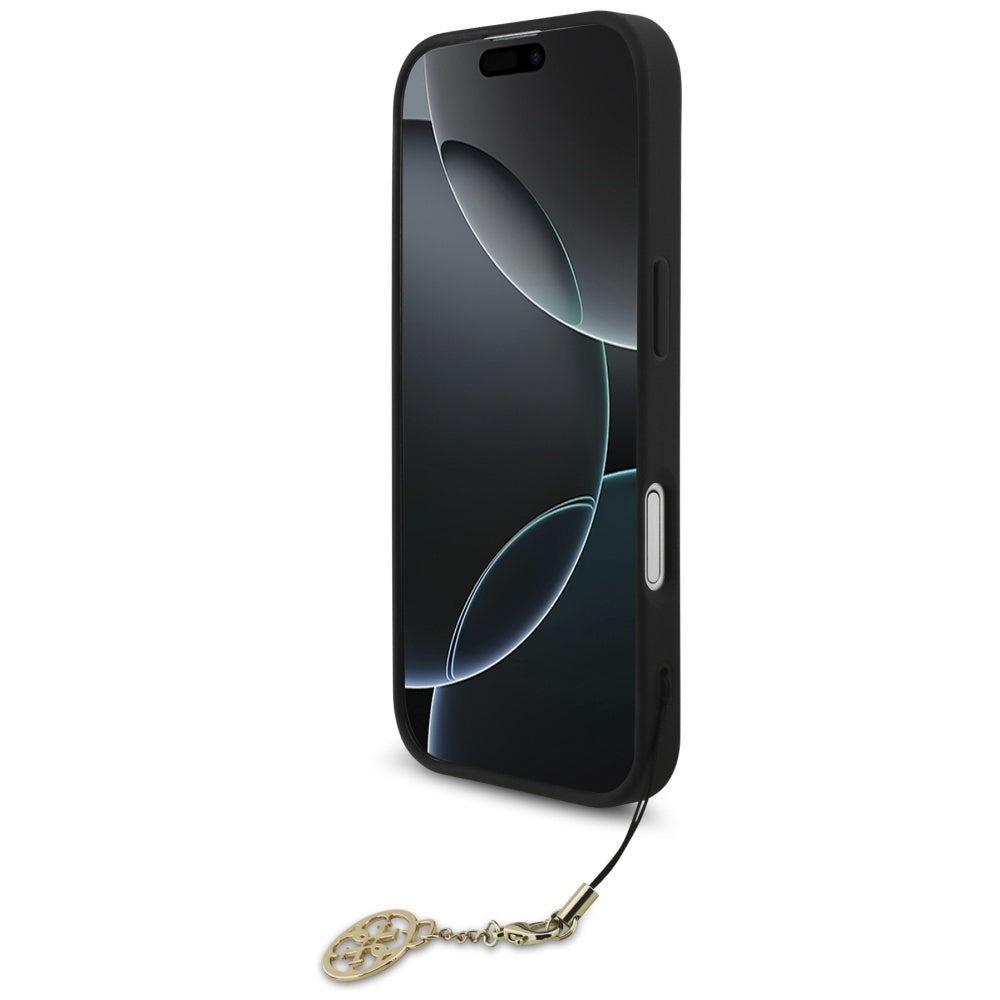 Pouzdro MagSafe pro Apple iPhone 17, Guess, 4G Charm Cradle, Černá