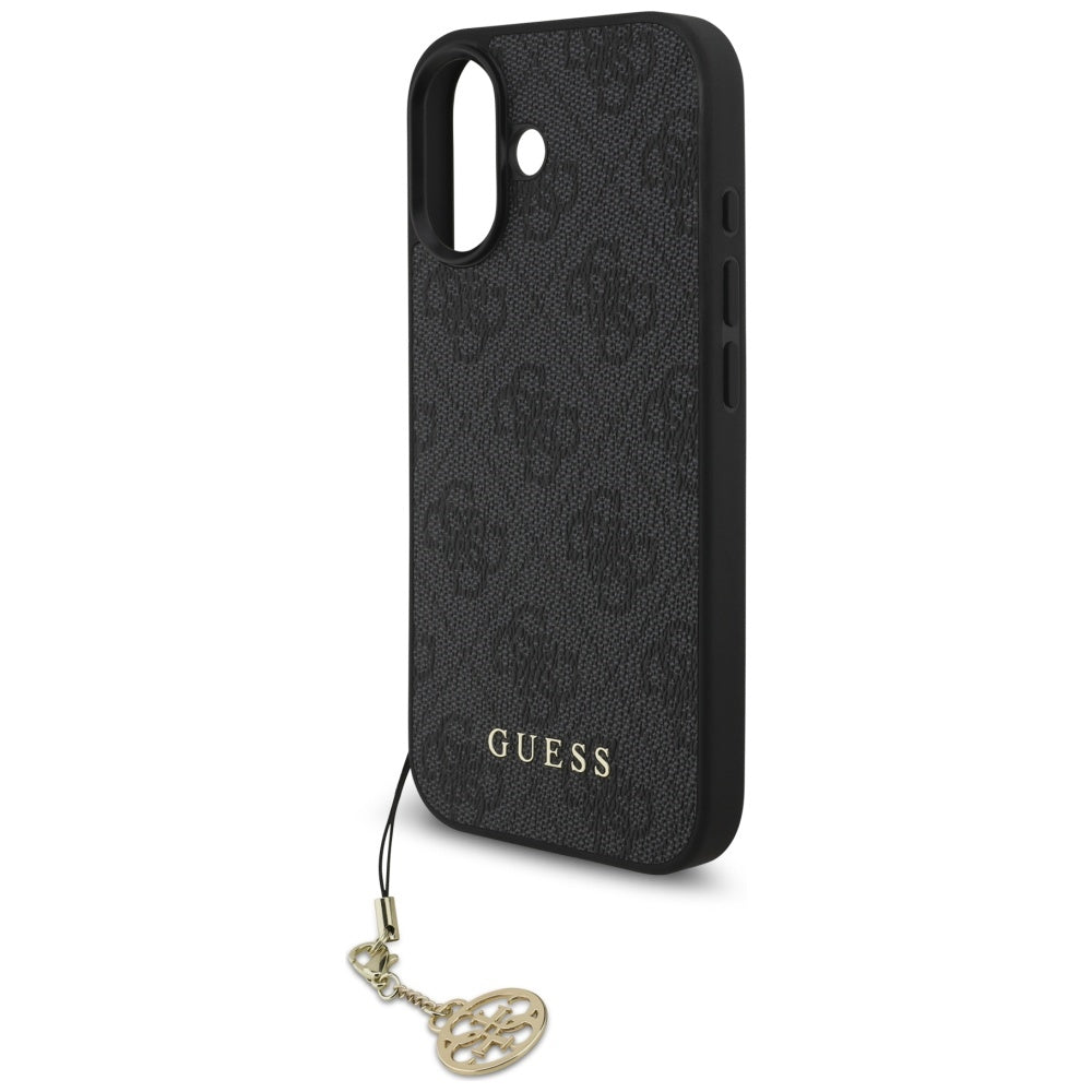 Pouzdro MagSafe pro Apple iPhone 17, Guess, 4G Charm Cradle, Černá