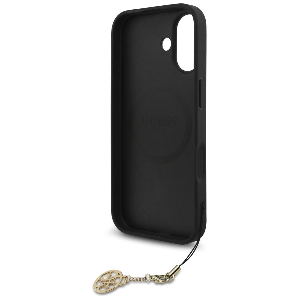 Pouzdro MagSafe pro Apple iPhone 17, Guess, 4G Charm Cradle, Černá