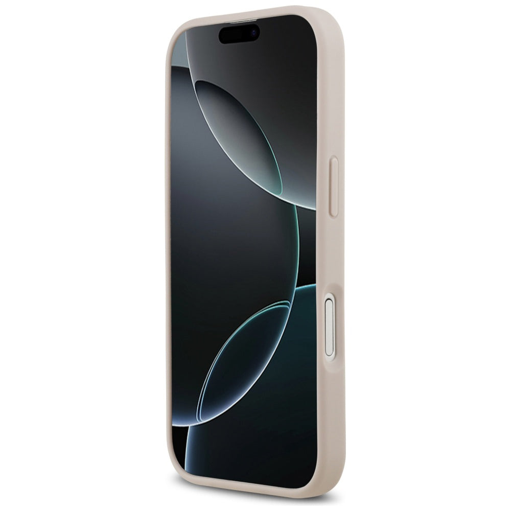 Pouzdro MagSafe pro Apple iPhone 17, Guess, 4G Circle Classic Logo, Růžové
