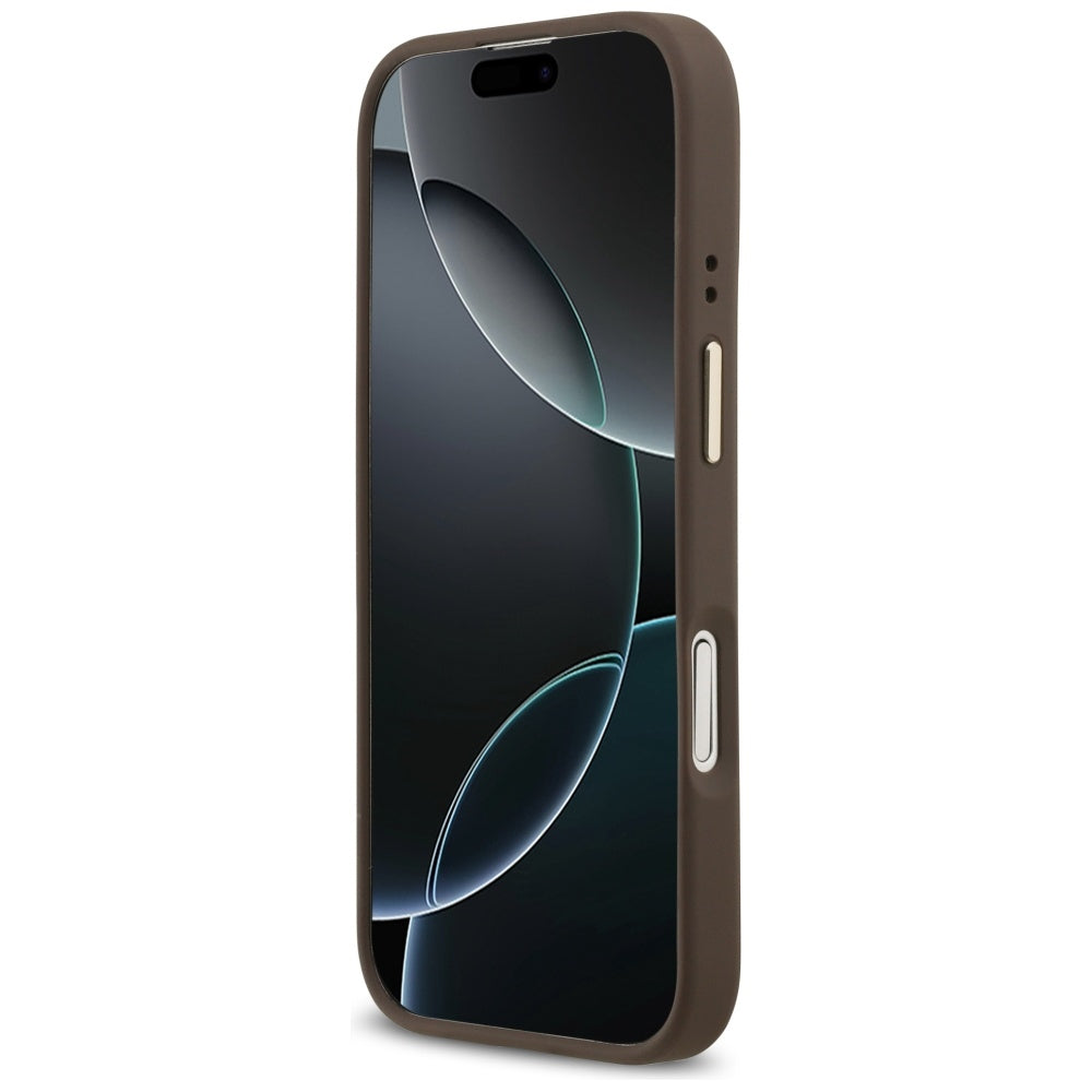 Pouzdro MagSafe pro Apple iPhone 17, Guess, 4G Classic, Hnědá