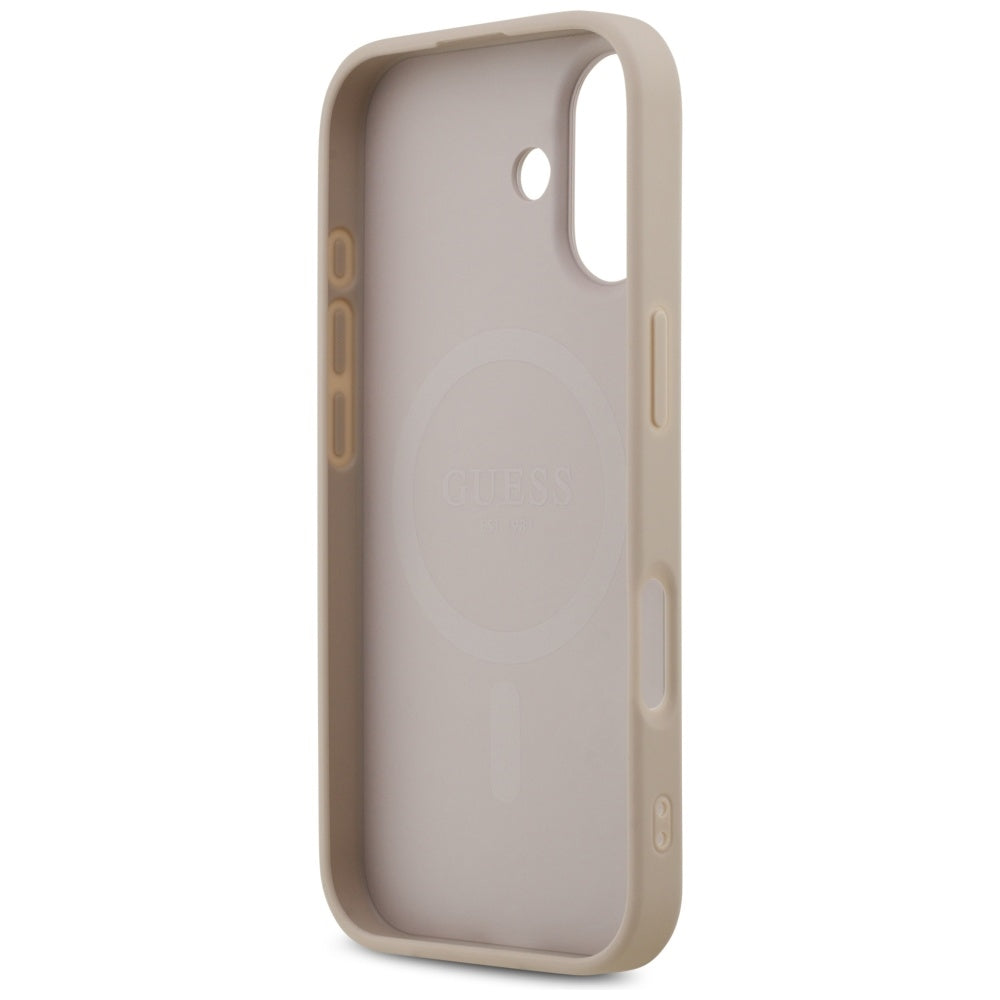 Pouzdro MagSafe pro Apple iPhone 17, Guess, 4G Printed Stripes, Růžové