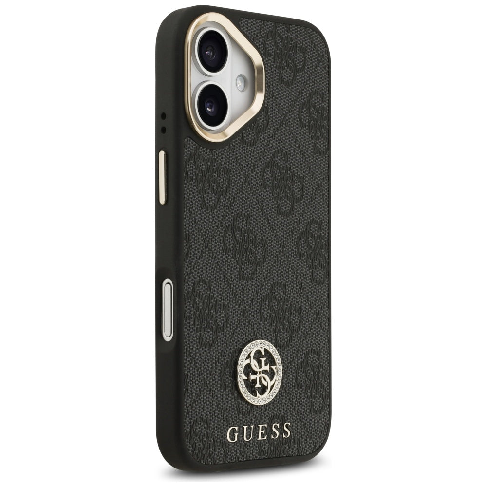 Pouzdro MagSafe pro Apple iPhone 17, Guess, 4G Strass Logo, Černá