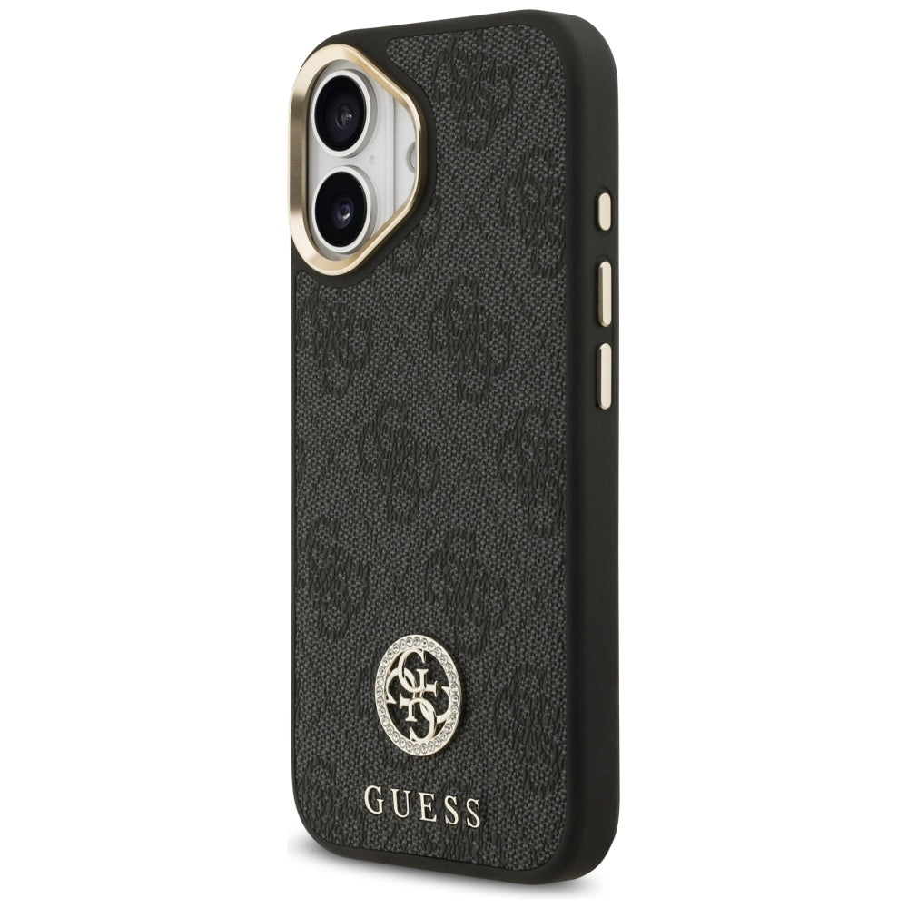 Pouzdro MagSafe pro Apple iPhone 17, Guess, 4G Strass Logo, Černá