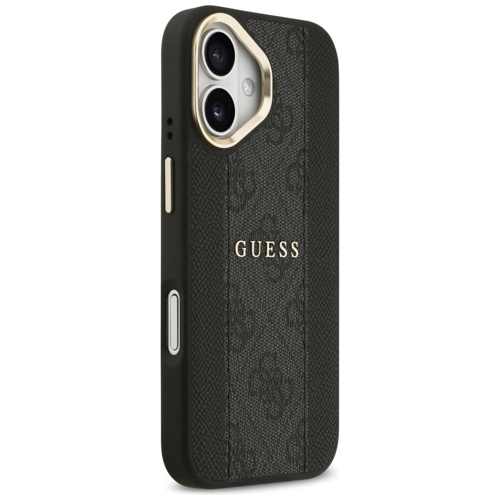 Pouzdro MagSafe pro Apple iPhone 17, Guess, 4G Stripe, Černá
