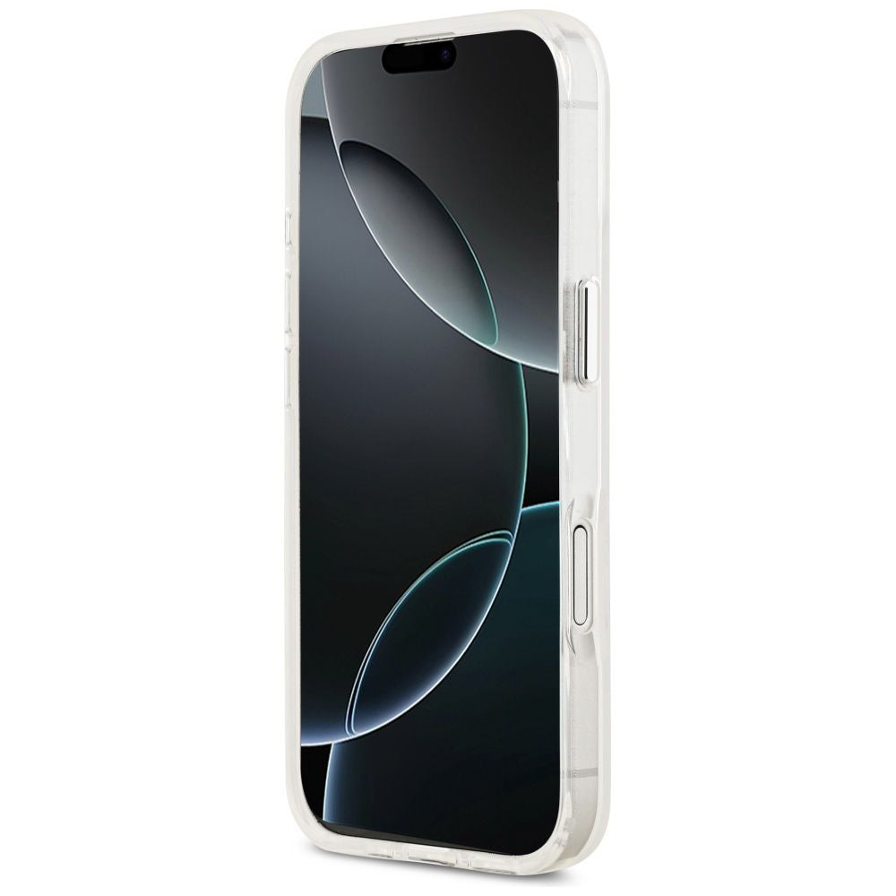 Pouzdro MagSafe pro Apple iPhone 17, Guess, IML Gradient Triangle Logo, Transparentní