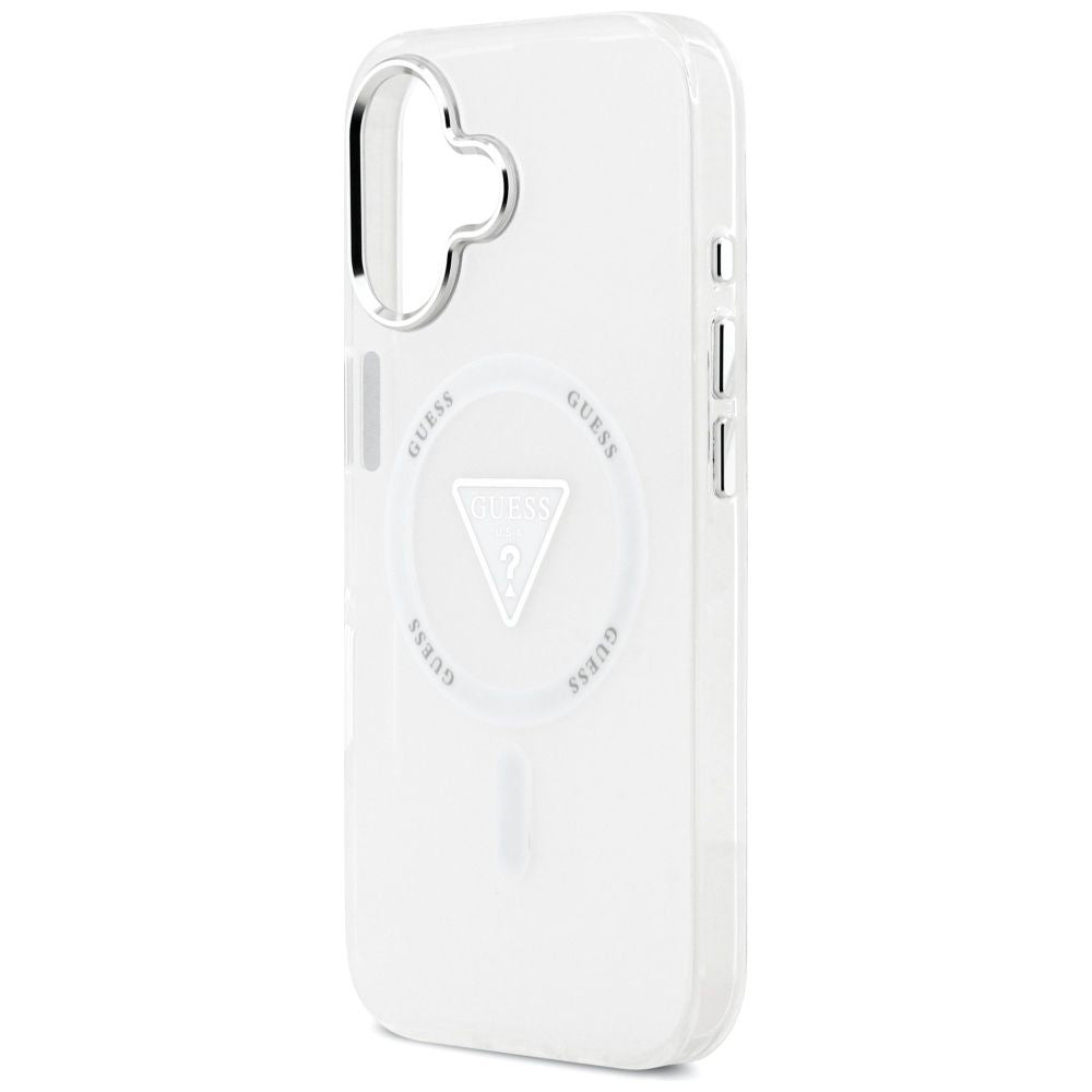 Pouzdro MagSafe pro Apple iPhone 17, Guess, IML Gradient Triangle Logo, Transparentní