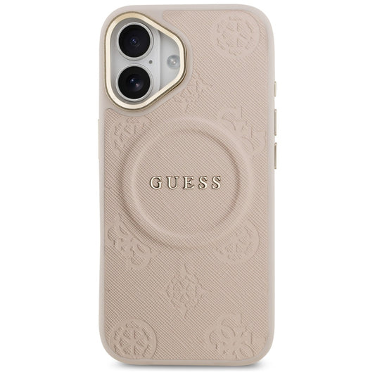 Pouzdro MagSafe pro Apple iPhone 17, Guess, Peony Hot Stamp, Růžová