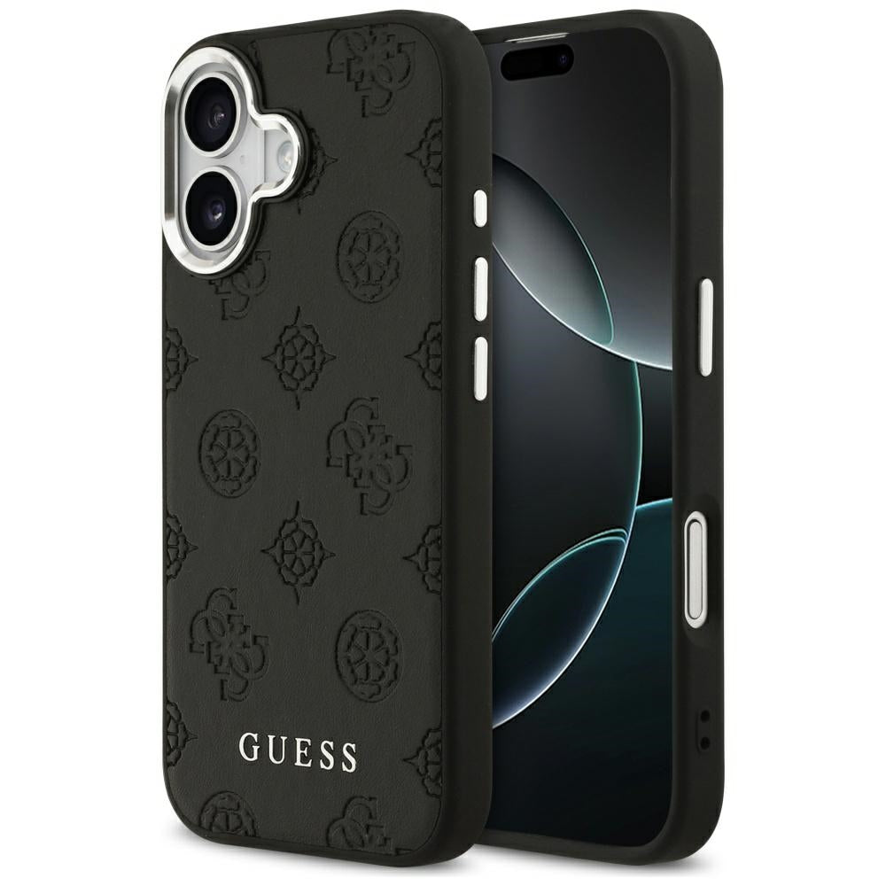 Pouzdro MagSafe pro Apple iPhone 17, Guess, Peony Hot Stamp Script, Černá