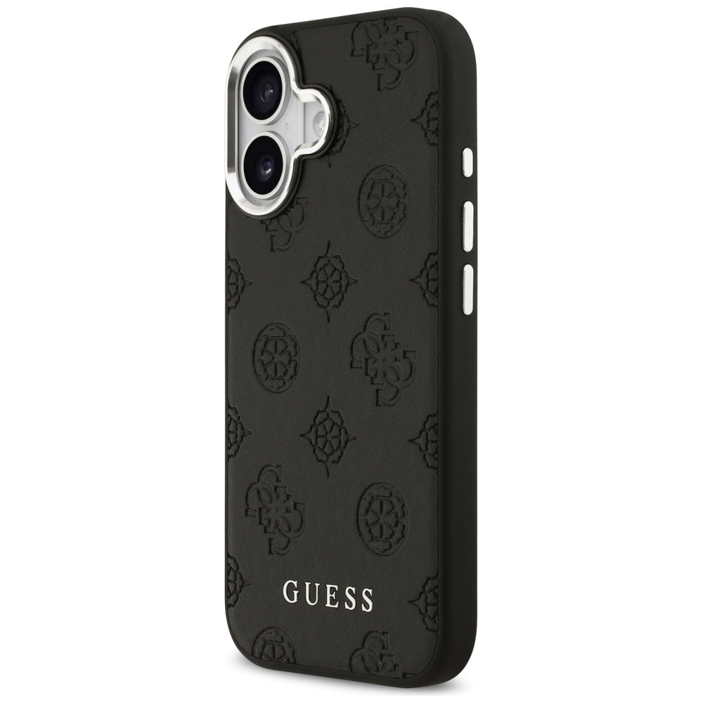 Pouzdro MagSafe pro Apple iPhone 17, Guess, Peony Hot Stamp Script, Černá