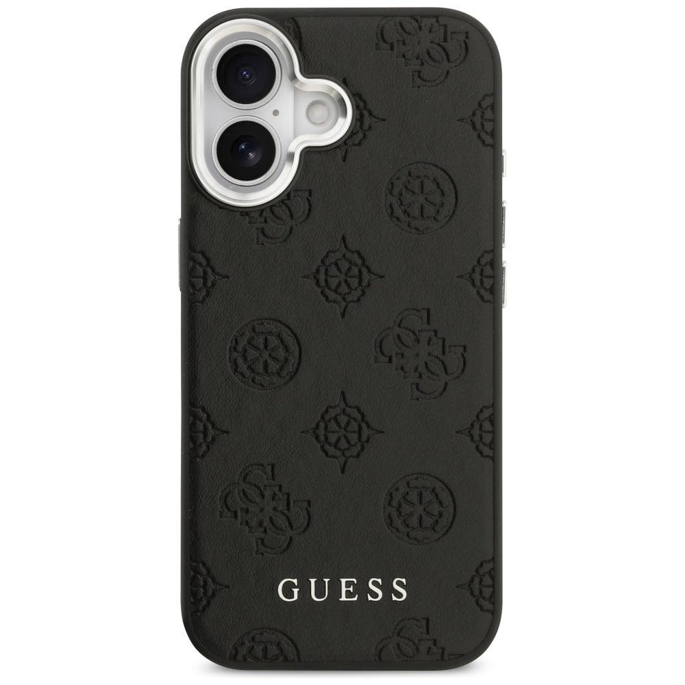 Pouzdro MagSafe pro Apple iPhone 17, Guess, Peony Hot Stamp Script, Černá