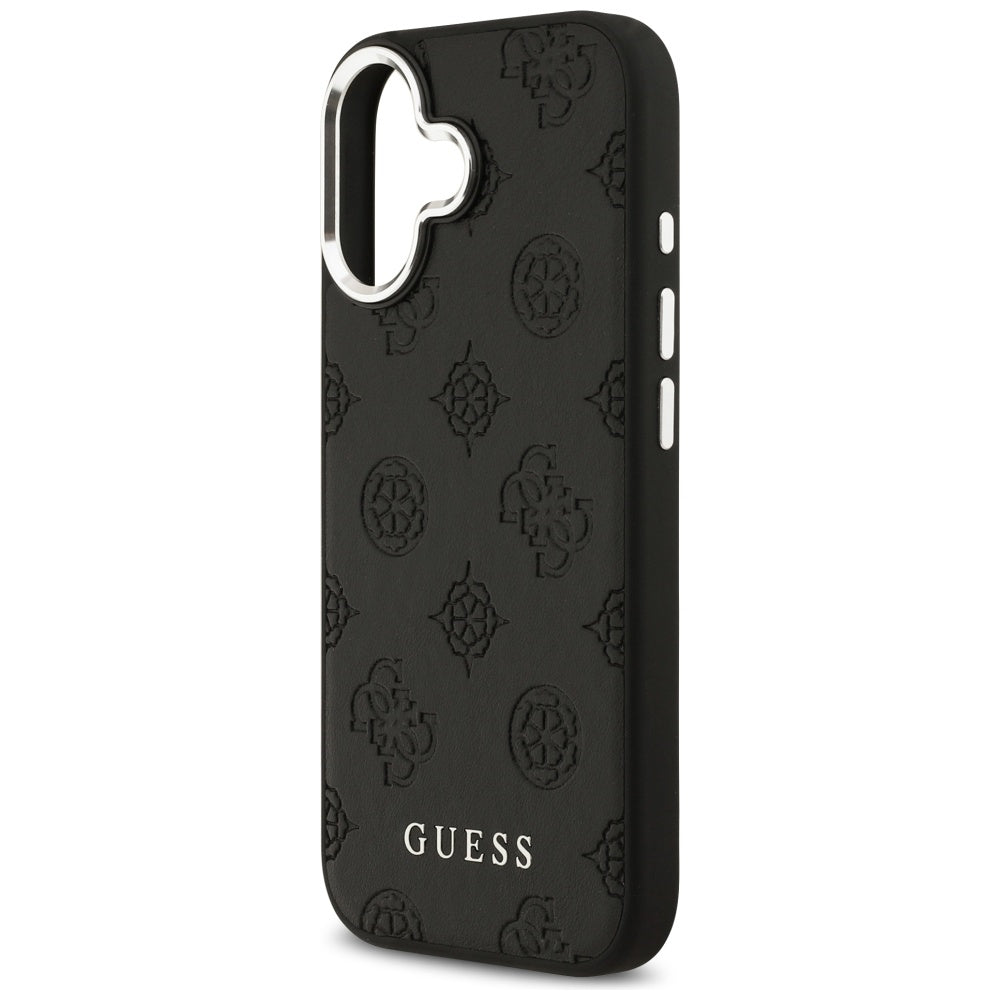 Pouzdro MagSafe pro Apple iPhone 17, Guess, Peony Hot Stamp Script, Černá