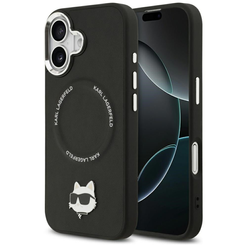 Pouzdro MagSafe pro Apple iPhone 17, Karl Lagerfeld, Choupette Pin, Černá