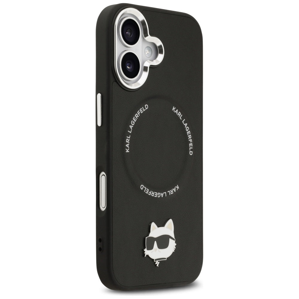 Pouzdro MagSafe pro Apple iPhone 17, Karl Lagerfeld, Choupette Pin, Černá