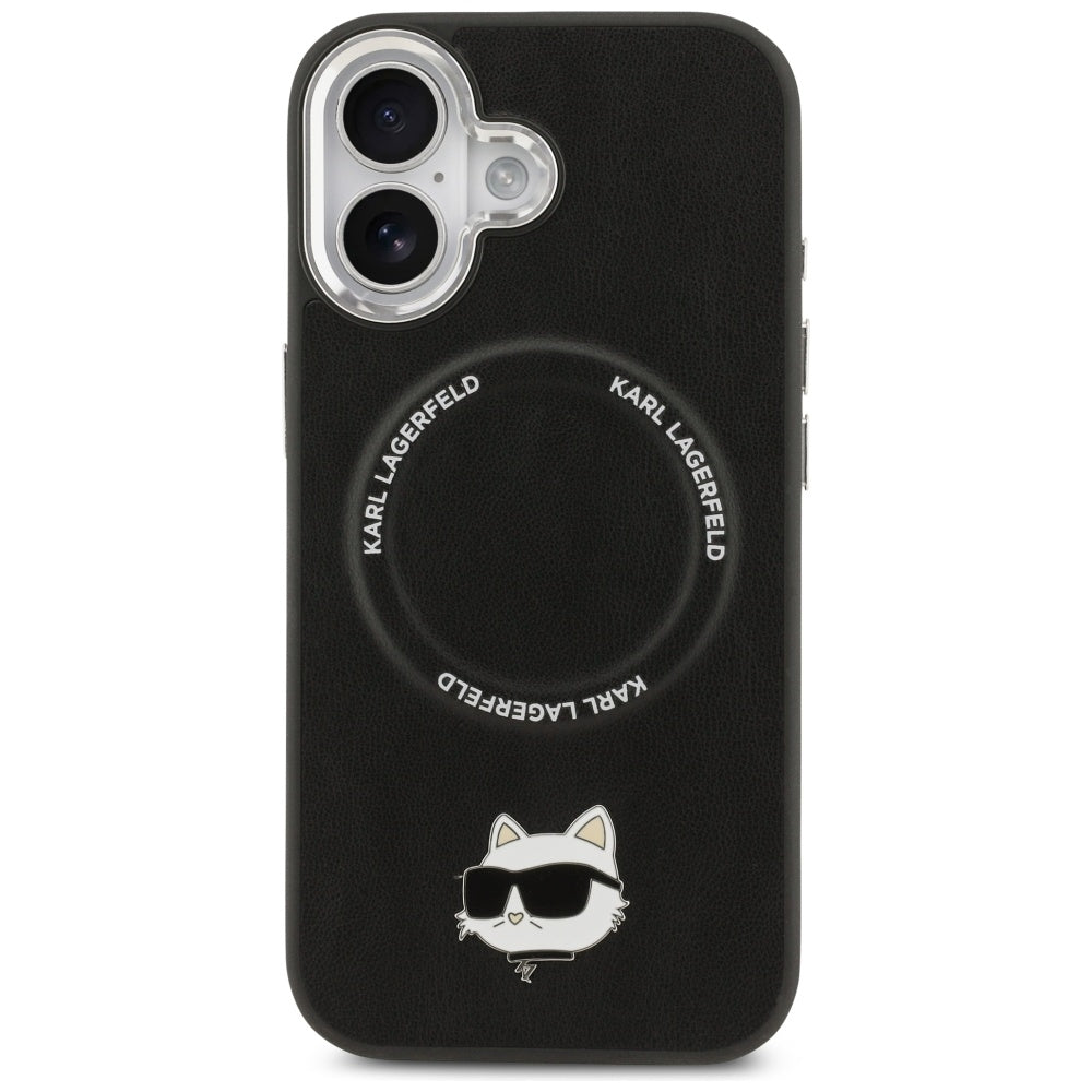 Pouzdro MagSafe pro Apple iPhone 17, Karl Lagerfeld, Choupette Pin, Černá