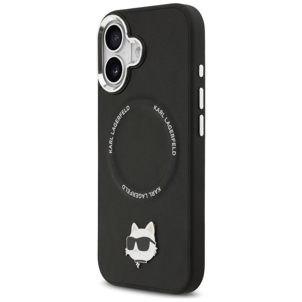 Pouzdro MagSafe pro Apple iPhone 17, Karl Lagerfeld, Choupette Pin, Černá