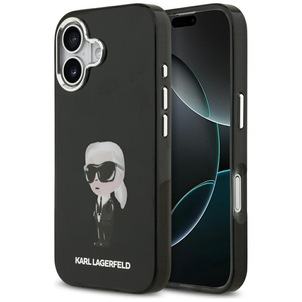 Pouzdro MagSafe pro Apple iPhone 17, Karl Lagerfeld, IML Aquarelle Karl Ikonik, Černá