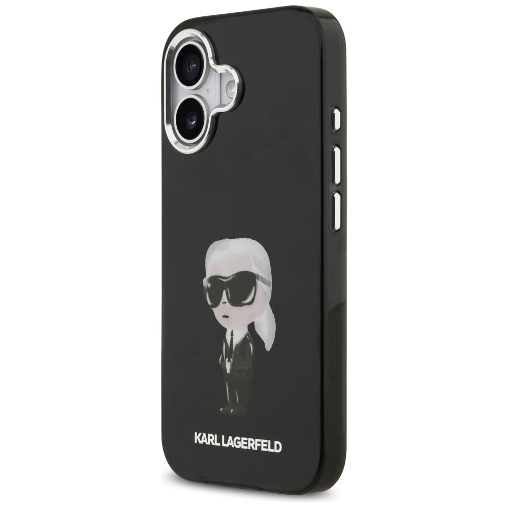 Pouzdro MagSafe pro Apple iPhone 17, Karl Lagerfeld, IML Aquarelle Karl Ikonik, Černá