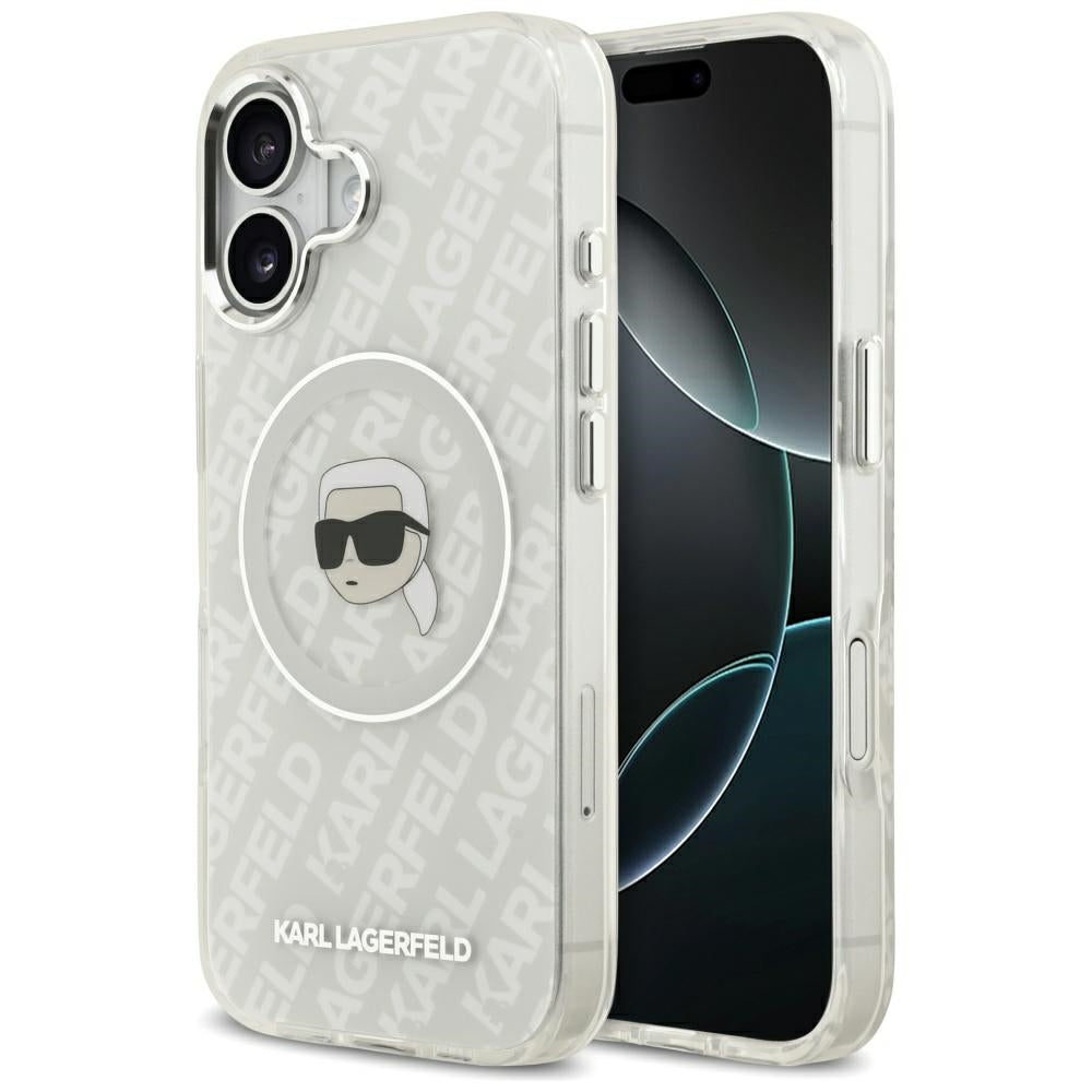 Pouzdro MagSafe pro Apple iPhone 17, Karl Lagerfeld, IML Karl`s Head, Šedá