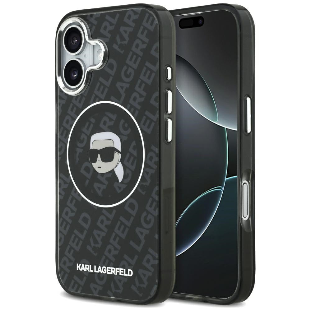 Pouzdro MagSafe pro Apple iPhone 17, Karl Lagerfeld, IML Karl`s Head, Černá