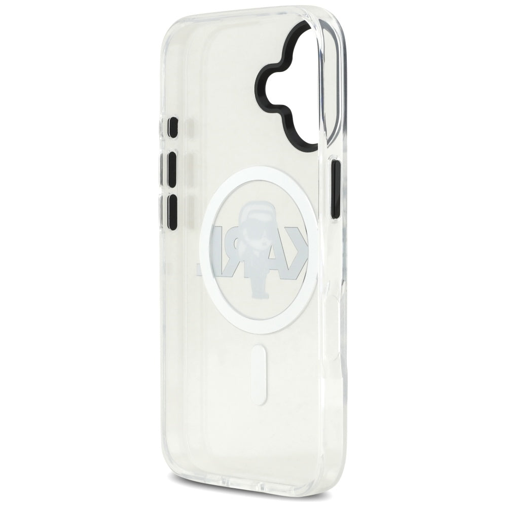 Pouzdro MagSafe pro Apple iPhone 17, Karl Lagerfeld, IML Sketch Logo Karl, Průhledné