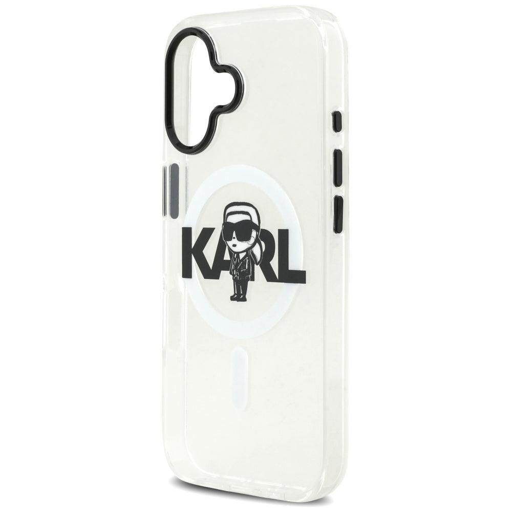 Pouzdro MagSafe pro Apple iPhone 17, Karl Lagerfeld, IML Sketch Logo Karl, Průhledné