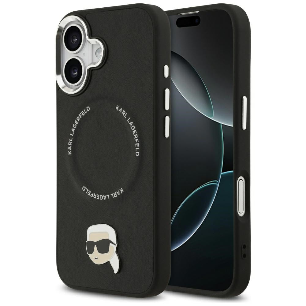 Pouzdro MagSafe pro Apple iPhone 17, Karl Lagerfeld, Karl Pin, Černá