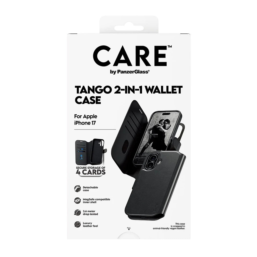Pouzdro MagSafe pro Apple iPhone 17, PanzerGlass, Care Feature Tango Two-in-One, Černá
