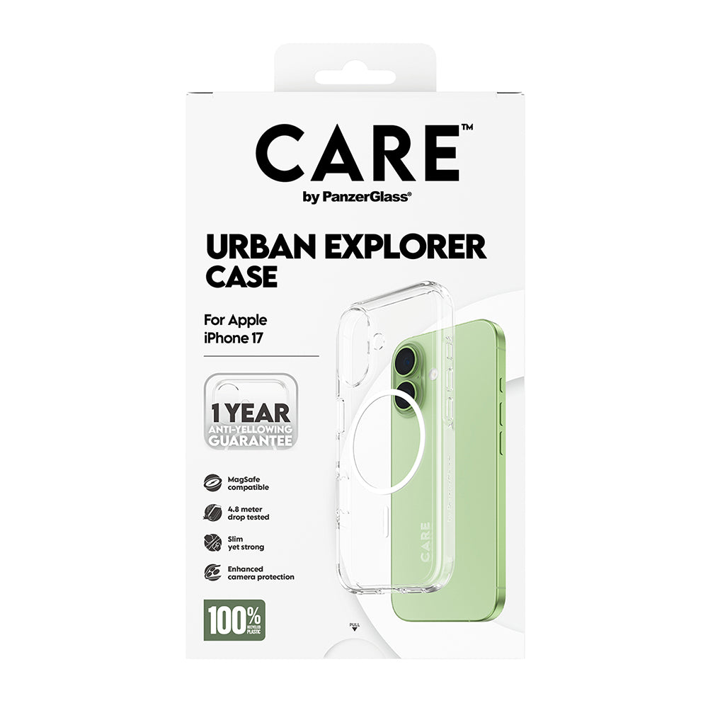 Pouzdro MagSafe pro Apple iPhone 17, PanzerGlass, Care Urban Explorer, Bílá Transparentní