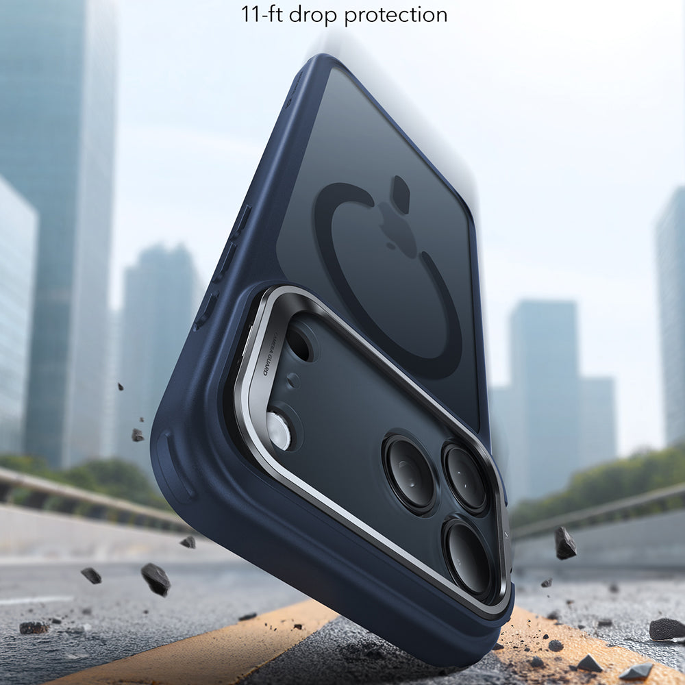 Pouzdro MagSafe pro Apple iPhone 17 Pro, ESR, Classic Hybrid Kickstand, Saténově modrá