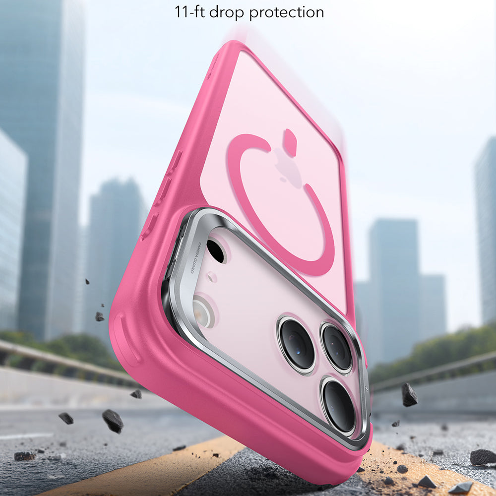 Pouzdro MagSafe pro Apple iPhone 17 Pro, ESR, Classic Hybrid Kickstand, Saténově růžové